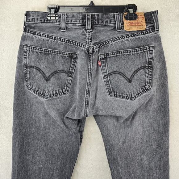 Levis 501 Jeans Mens 38x34 (Fits 34x30) Black Button Fly Straight Denim Y2K - Picture 10 of 16